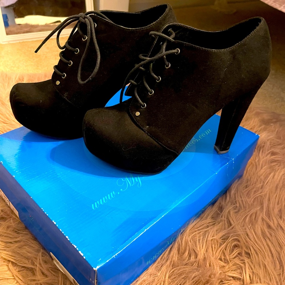 Never Worn Black Laced Booties